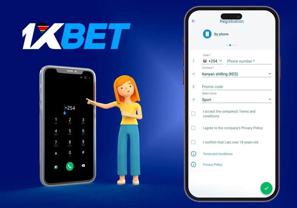 Registration in 1xBet with mobile number