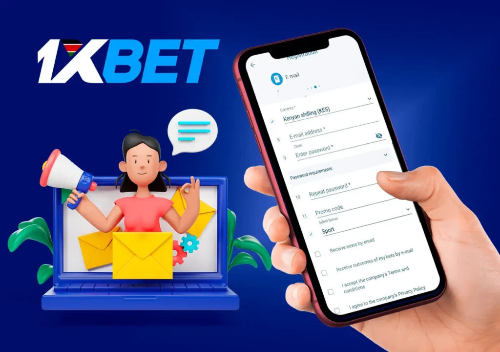 Registration in 1xBet with e-mail