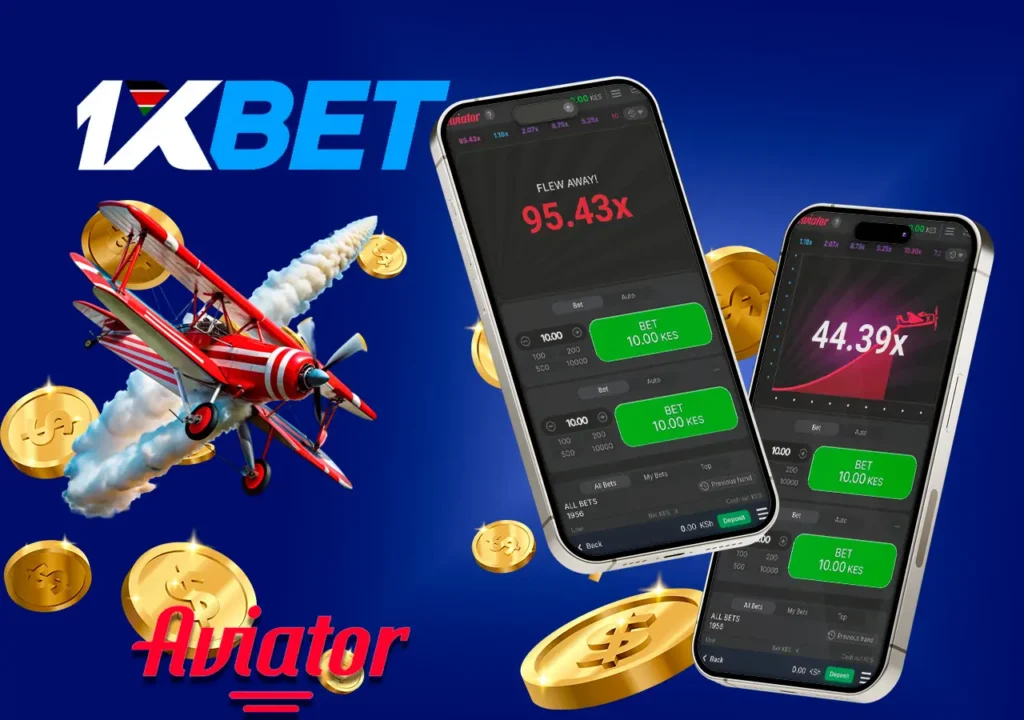 Game process in the famous crash slot 1xBet Aviator